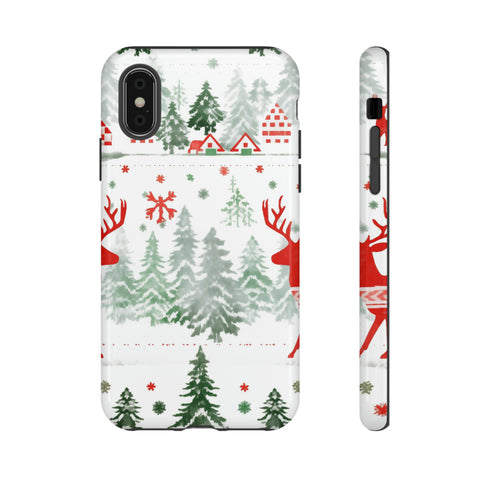 Nordic Christmas Print - Impact Resistant Phone Case iPhone X Glossy